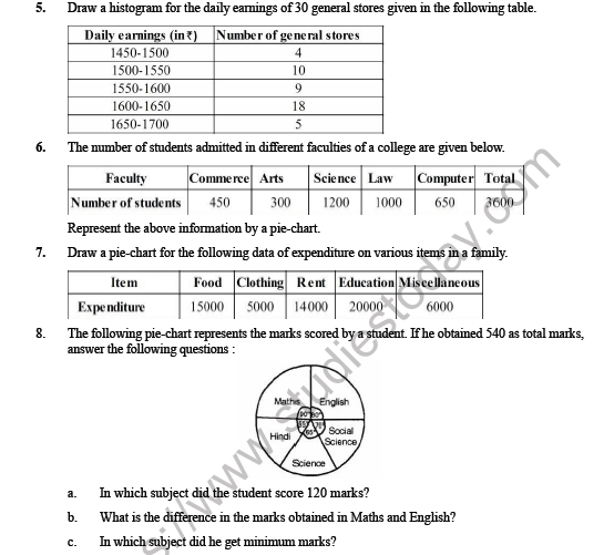 case study based questions class 8 maths data handling